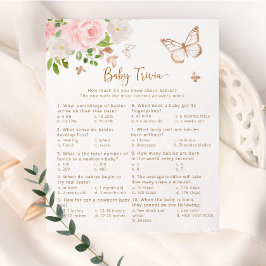 Lámina Rubor mariposa rosa Baby trivia juego de ducha par