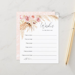 Lámina Rubor Pink Boho Baby Shower desea para el bebé