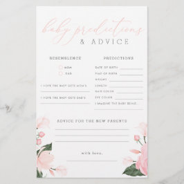 Lámina Rubor Pink Floral Baby Shower Predictions & Advanc
