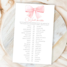 Lámina Rubor Pink Pastel Bow Baby Shower Prefiera