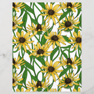 Lámina Rudbekia amarilla sobre blanco