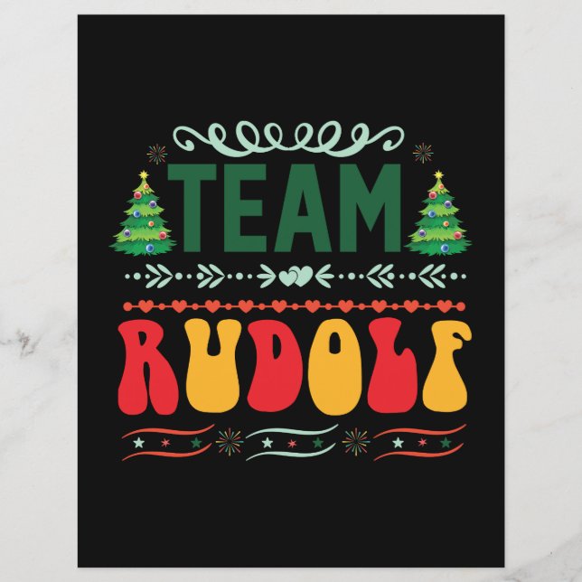 Lámina Rudolf equipo de regalo de Navidad (Anverso)