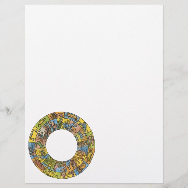 Lámina Rueda de zodiaco esterográfica (Anverso)