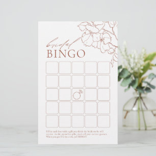 Lámina Rust elegante floral ducha de novia juego de bingo
