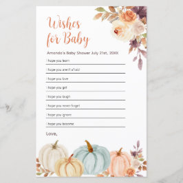 Lámina Rusti Naranja Calabaza deseos florales para el beb