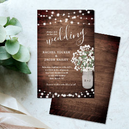 Lámina Rustic Mason Jar String enciende Boda de presupues