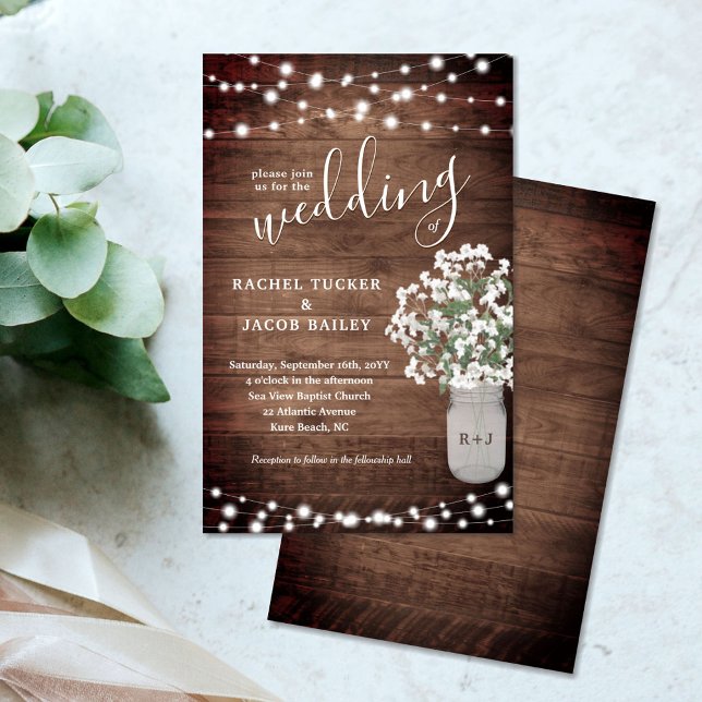 Lámina Rustic Mason Jar String enciende Boda de presupues (Subido por el creador)