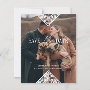 Lámina Rustic Pet Photo Lace Effect Whimsical Typography