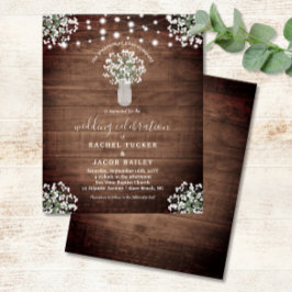 Lámina Rustic String ilumina la invitación a la boda de M