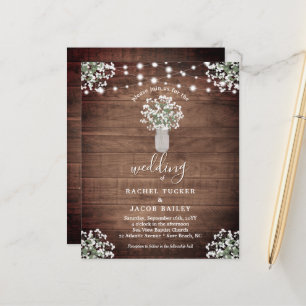 Lámina Rustic String ilumina la invitación a la boda de M