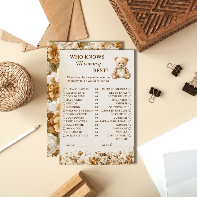 Lámina Rustic Teddy Bear quien conoce a mi mejor Baby Sho (Subido por el creador)