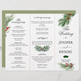 Lámina Rustic Winter Berry Pine Greenery Wedding