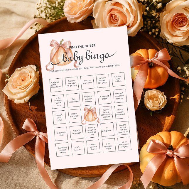Lámina Rústica Calabaza rosa encontrar el juego de bingo  (Subido por el creador)
