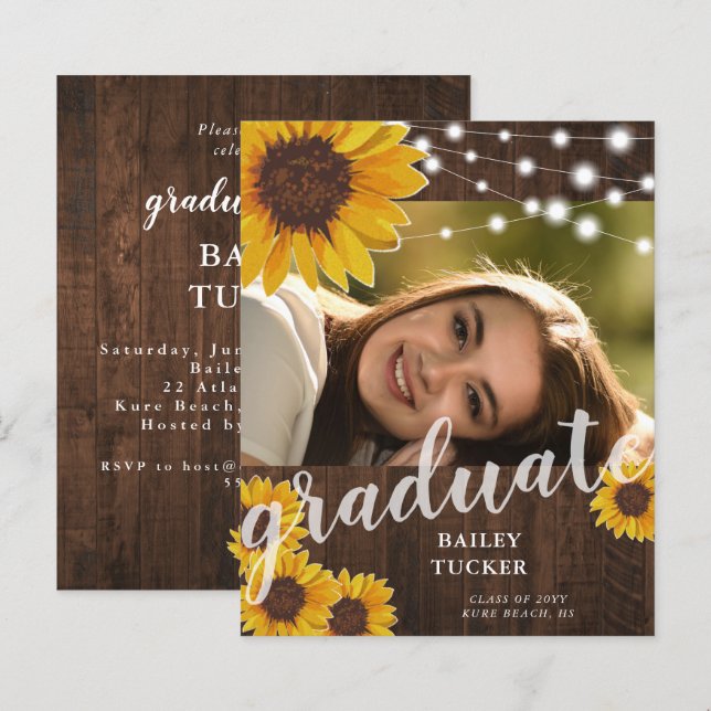 Lámina Rústica de las cadenas de girasoles ilumina la gra (Anverso / Reverso)