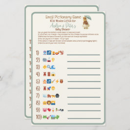 Lámina Rústica Emoji Baby Shower para conejitos