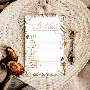 Lámina Rústica floral Emoji de ducha de novia juego de pi