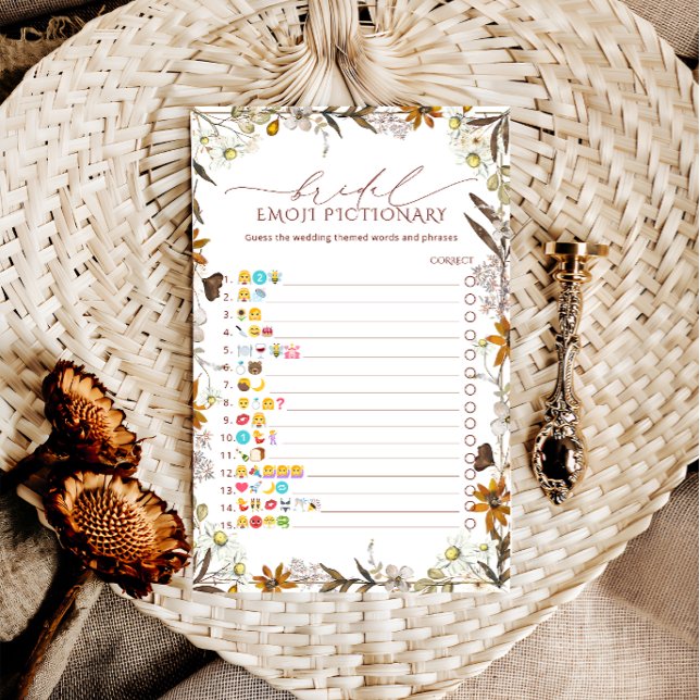 Lámina Rústica floral Emoji de ducha de novia juego de pi (Subido por el creador)