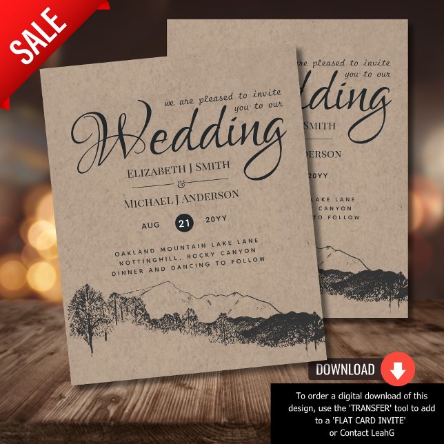 Lámina Rústico Boda de Pinos Árboles de Montaña (Subido por el creador)