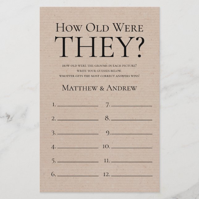 Lámina Rústico Cuán Viejos Eran Los LGBTQ (Anverso)