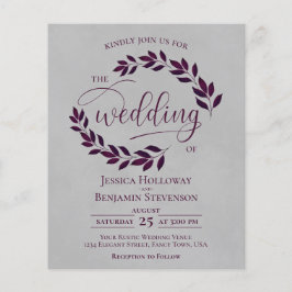 Lámina Rústico deja castas en la invitación a matrimonio 