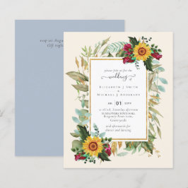 Lámina Rústico del país girasoles Rosas de Borgoña Boda