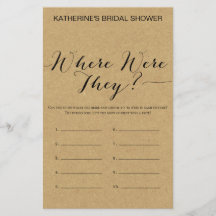 Rústico juego de ducha de novia Kraft IMPRESO