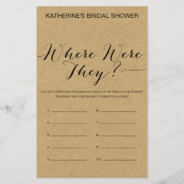 Lámina Rústico juego de ducha de novia Kraft IMPRESO