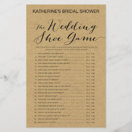 Lámina Rústico juego de ducha de novia Kraft IMPRESO