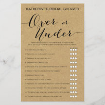 Rústico juego de ducha de novia Kraft IMPRESO