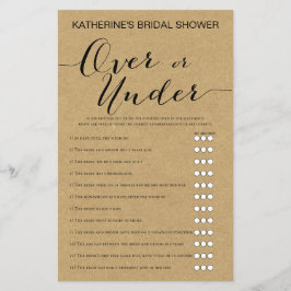 Lámina Rústico juego de ducha de novia Kraft IMPRESO