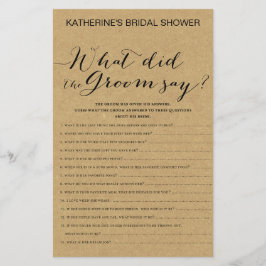 Lámina Rústico juego de ducha de novia Kraft IMPRESO