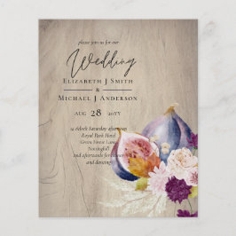 Lámina Rústico otoño caída calabazas higos flores Boda