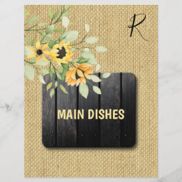 Lámina Rústico país burlap organizador de la receta