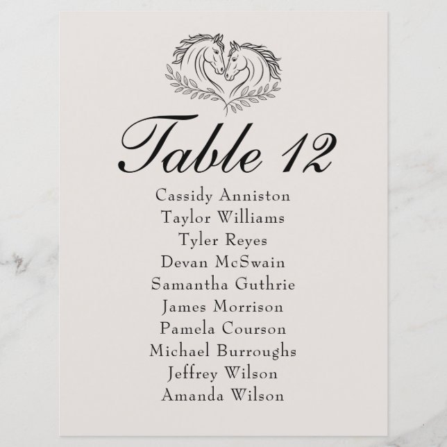 Lámina Rústico País de Caballos Bodas Occidental (Anverso)