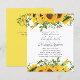 Lámina Rústico presupuesto de Boda con tema de girasol