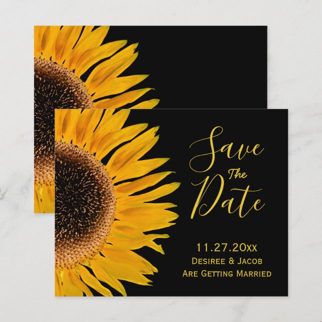 Lámina Rústico presupuesto de girasol negro amarillo salv (Anverso / Reverso)