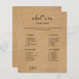 Lámina Rústico - ¿Qué hay en la bolsa de tu ducha de bebé