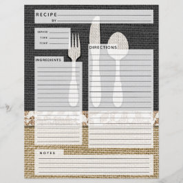 Lámina Rustlic Country Burlap Receta Insertar