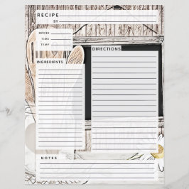 Lámina Rustlic Country Burlap Receta Insertar