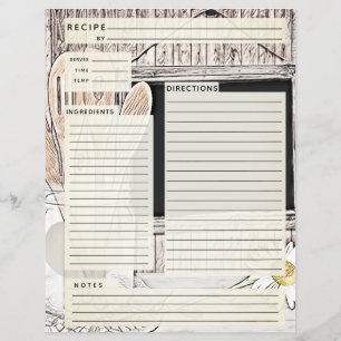 Lámina Rustlic Country Burlap Receta Insertar