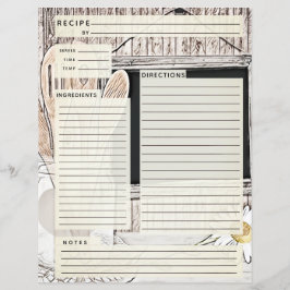 Lámina Rustlic Country Burlap Receta Insertar