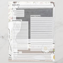 Lámina Rustlic Country Burlap Receta Insertar