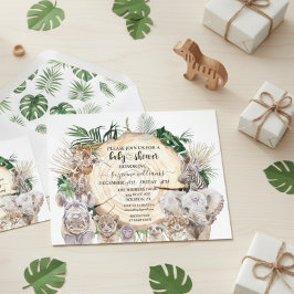 Lámina Safari Animal Babies Watercolor Jungle Baby Shower