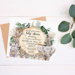 Lámina Safari Animal Babies Watercolor Jungle Baby Shower