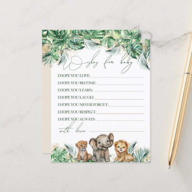 Lámina Safari Animal Jungle Green & Gold juego de ducha p (Anverso/Reverso In Situ)