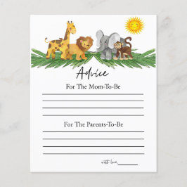 Lámina Safari Animals Advice for Baby Shower Game