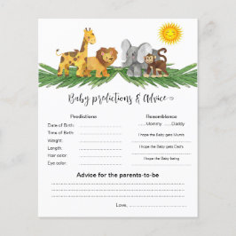 Lámina Safari Animals Baby Predictions Best Shower Game
