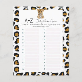 Lámina Safari Baby Name Shower Game