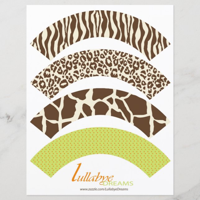 Lámina Safari Boy Naranja Cupcake Wraps 2 (Anverso)