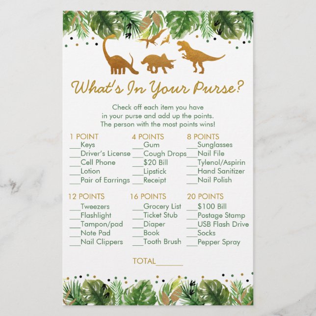 Lámina Safari de Dinosaur qué hay en tu juego de ducha de (Anverso)